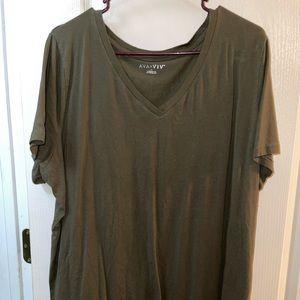 Ava & Viv olive v neck tee